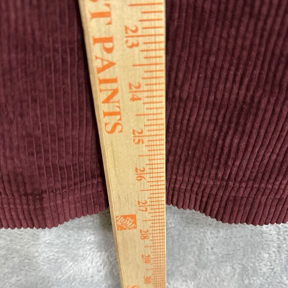 American Eagle Dress Women's Medium Corduroy Maroon Red Sleeveless Jumper Bib - Picture 9 of 11